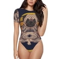 thumbnail image 1 of Fotbe Pug dog Yoga Body de Mujer con Cuello Redondo y Mangas Cortas, Sin Mangas Ajustado, Suave, Cómodo y Básico-X-Large, 1 of 7