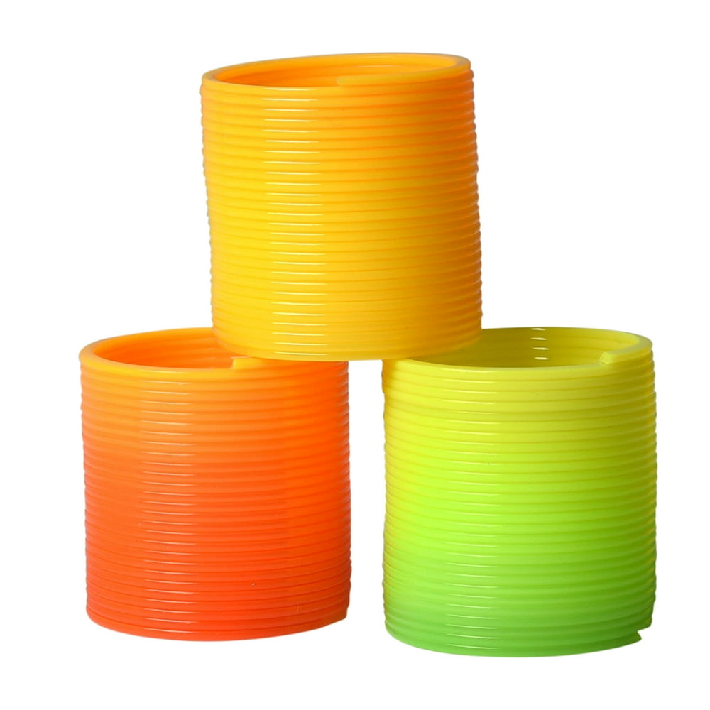 Rainbow Slinky 6 Pack Bulk Set of Mini Classic Circle Plastic Slinky