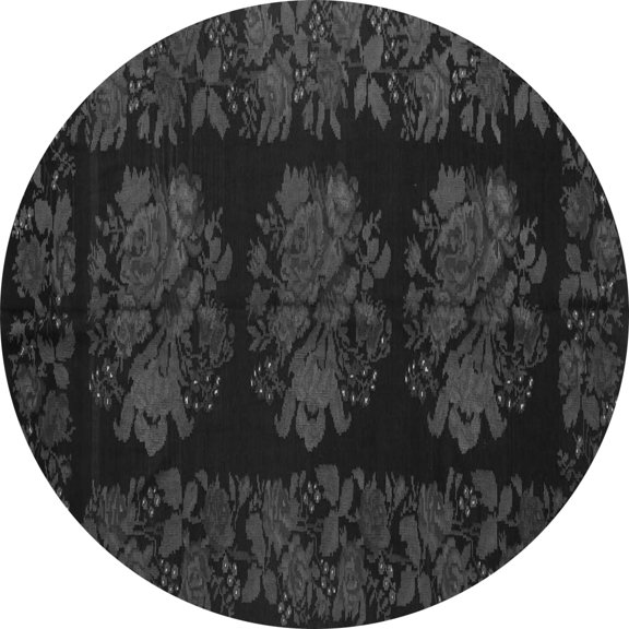 Ahgly Company Indoor Round Medallion Gray French Area Rugs, 3' Round