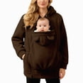 thumbnail image 6 of Cdudpw Maternity Coat Winter Cozy Carrier Mom Coats Sherpa Jacket 3-In-1 Sherpa Fleece Jacket,Zipper Maternity and Kangaroo Carrier Coat Clothes(S356-Coffee), 6 of 7