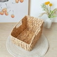 thumbnail image 3 of Shoreew 1/2Pcs Hand-Woven Storage Baskets with Handles Strong Load-bearing Large Capacity Stackable Water Hyacinth Wicker Basket, 3 of 7