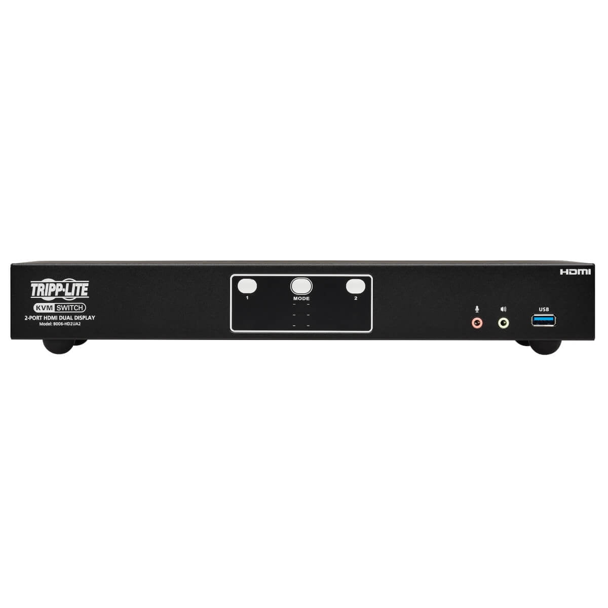 Tripp Lite 2-Port HDMI Dual-Display KVM Switch - 4K 60 Hz, USB 3.2 Gen 1, HDCP 2.2, USB Sharing - KVM/Audio/USB Switch - 4 X KVM/Audio/USB - 1 Local User - Desktop