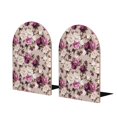 thumbnail image 2 of Picia Rose Flowers Pattern Wood Bookends for Shelves,Non-slip Bookends, Heavy Duty Wooden Bookend Support,1 Pair, 2 of 8