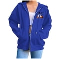 thumbnail image 6 of Edvintorg Jackets for Women Halloween Printed Zip up Coat Long Sleeve Hooded Outerwear with Pocket Plus Size Clothes for Women Blue S-3XL, 6 of 8