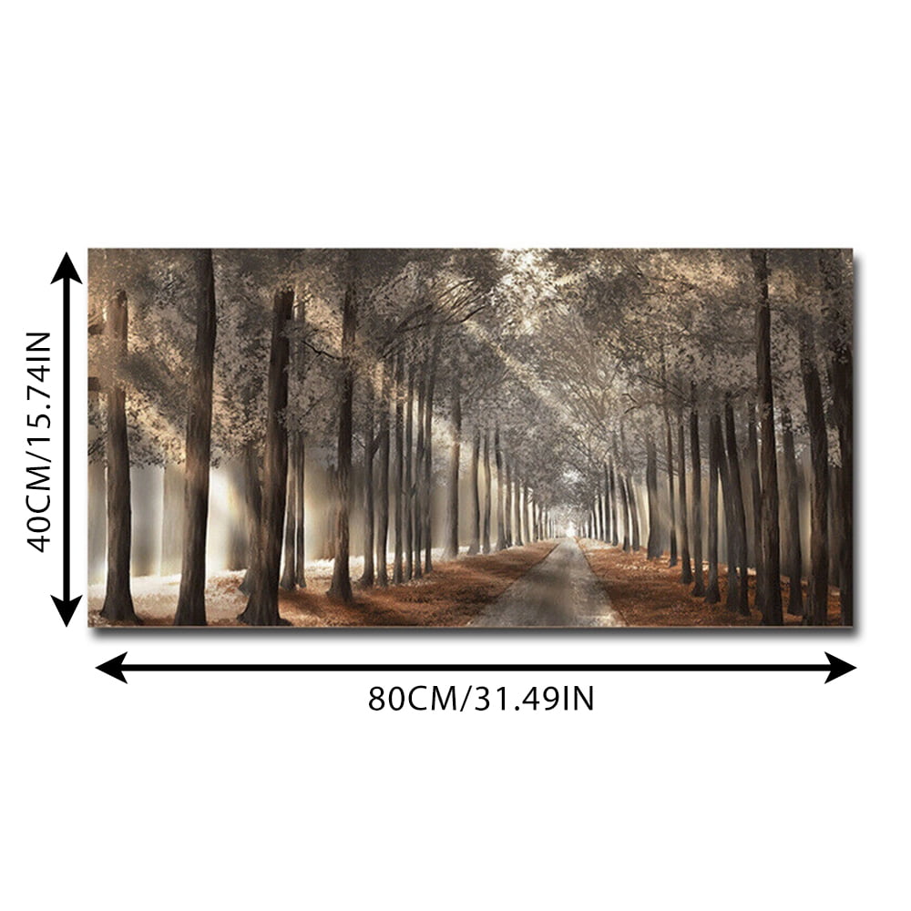 Jlong Forest Canvas Wall Art Living Room Wall Decor Large Nature Unframed  Pictures Canvas Artwork Contemporary Wall Art Modern Landscape Foggy