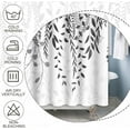 thumbnail image 5 of Black Leaf Shower Curtains with Hooks Farmhouse Botanical Black White Floral Leaves Fashion Shower Curtain for Bathroom Decor Waterproof Polyester Shower Curtain for Bathroom 84x72 Inch, 5 of 6