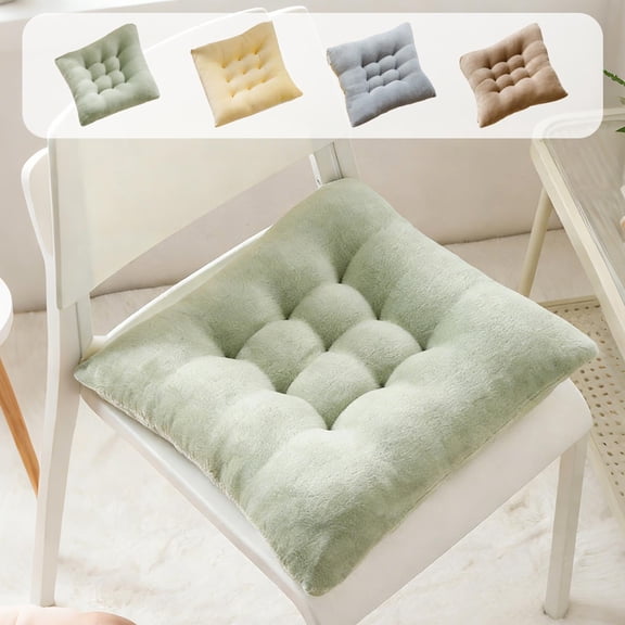 Cinvoph Chair Cushions for Dining Chairs Four-Season Cottons Linen Chair Pads Non Slip Washable Covers, Kitchen Office Home Indoor Seat Cushion 16" Green