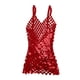 thumbnail image 2 of Vestido de tirantes finos con lentejuelas para mujer Sunnimix Vestido ceñido con cuello en V Lentejuelas Rojo, 2 of 7