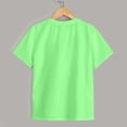 thumbnail image 4 of Splozh Girls Oversized T Shirts 1-12 Years Solid Color Plain Summer Short Sleeve Cute Cotton Tops Girls Short Sleeve Tops Light Green,8-9 Years, 4 of 4