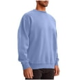 thumbnail image 7 of Mlzmgr Sweatshirts Men Long Sleeve Crewneck Loose Fitted Pullover Tops for Men S-4XL Solid Color, 7 of 7