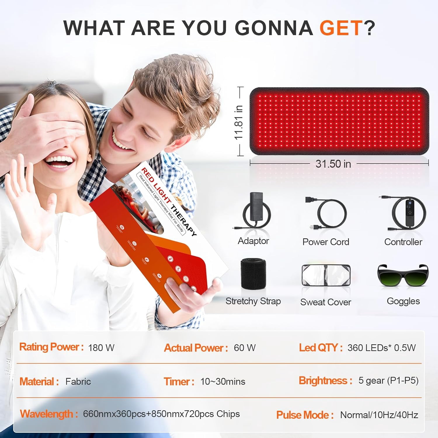 Flexible Red Light Pad for Soothing Warmth and Targeted Body Support (USB Powered)