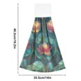 thumbnail image 6 of Yayeee Kitchen Hanging Hand Towels Set of 2 with Loop Bathroom Absorbent Tie Towel, Art Water Lilies Pattern, 6 of 7