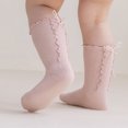 thumbnail image 5 of RFQWOVSR Baby Girls' Ruffle Bow Knee High Socks with Non-Slip Design, 5 of 6