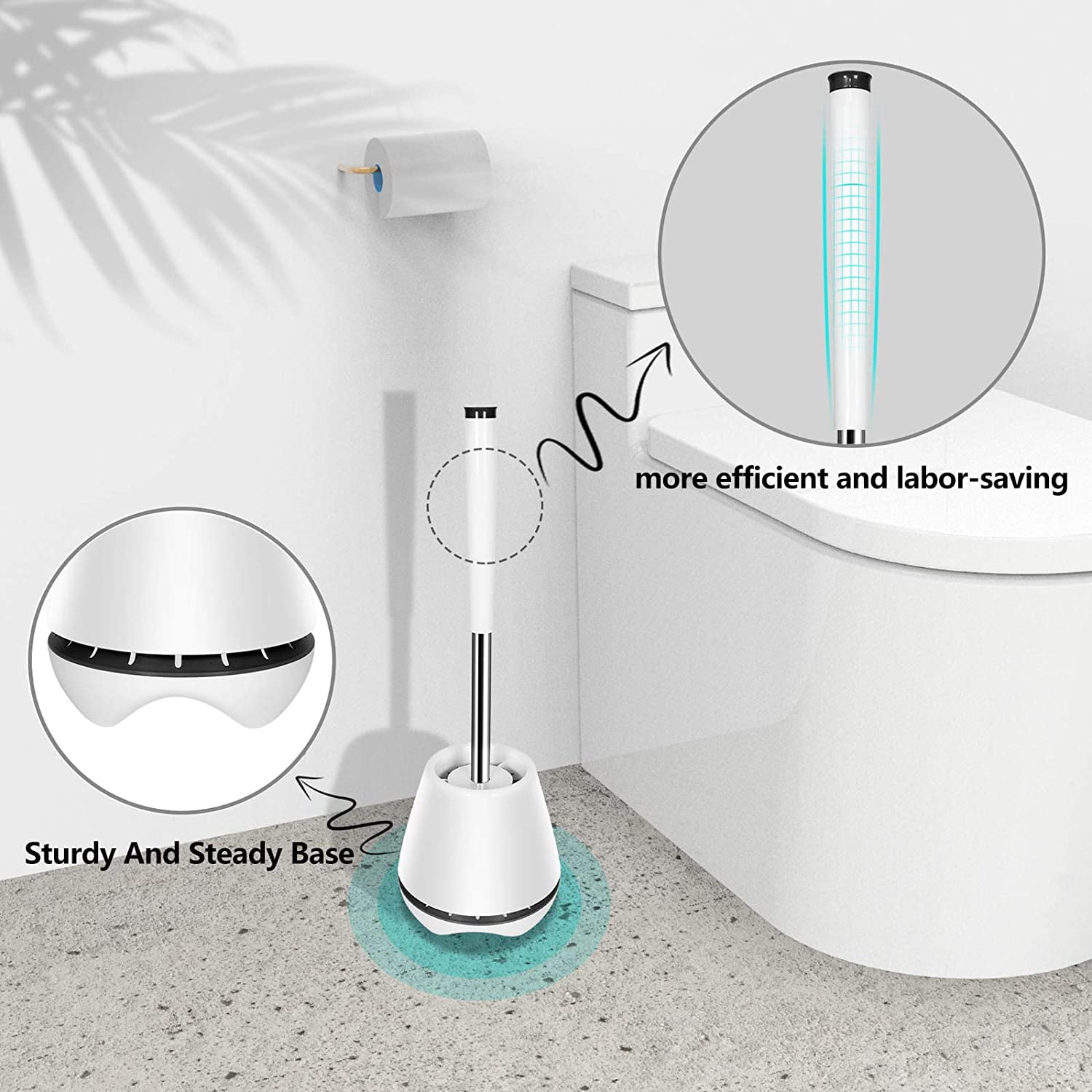 Kepooman Home Toilet Brush & Holder Set for Bathroom Storage Organization, Multi-color Kepooman Home Toilet Brush & Holder Set for Bathroom Storage Organization, Multi-color