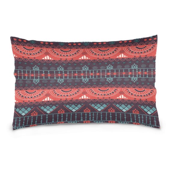 POPCreation Red Ethnic Style Throw Pillow Case Vintage Cushion Cover 20x30 inches