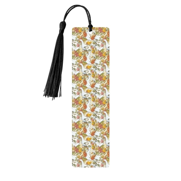 Kdxio Ducks and Flowers Print Metal Tassel Bookmarks,Perfect Gift for Art Lovers and Bookworms Metal Bookmarks for Women