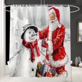 thumbnail image 3 of Monstrate Juego de 4 piezas de alfombrilla de baño de muñeco de nieve de Papá Noel, cubierta de baño, cubierta de inodoro, suministros de decoración Kits de decoración para fiestas Duschvorhang Monstrate HA2468-01B, 3 of 6