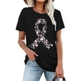 thumbnail image 2 of Lovskoo Short Sleeve Shirts for Women Summer Casual Letter Print Pullover T-Shirt Tops Shirt Black, 2 of 5