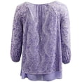 thumbnail image 2 of Plus Size Women Stylish Velvet Design Winter Fall Top Shirt Blouse Sweater Purple 3X (16.021), 2 of 4