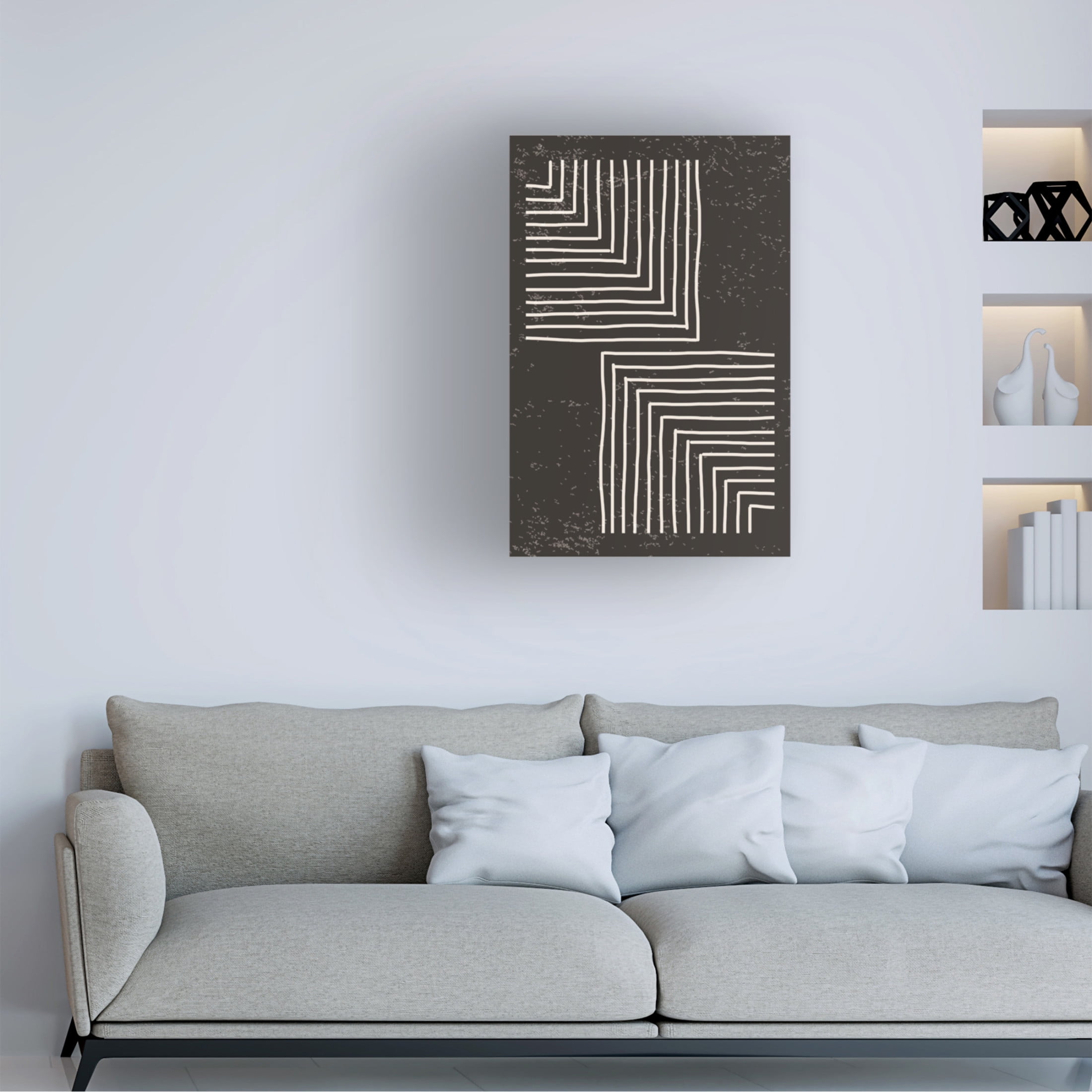 Trademark Fine Art jay stanley Black and White Line 1 Canvas Wall Art