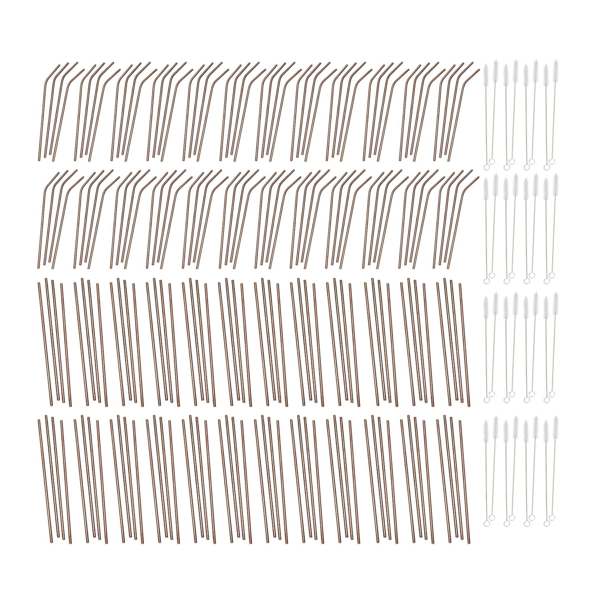 Rose Gold Reusable Metal Drinking Straws Stainless Steel Straw Bent Straight lot 