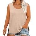 thumbnail image 2 of Axiiglly Plus Size Tank tops for Women, Loose Summer Beach Round Neck Tank Tops, Solid Color Breathable Lightweight Tops for Holiday, L-5XL, 2 of 8