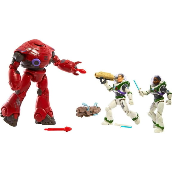 Mattel Disney Pixar Lightyear Set with 3 Action Figures, Space Rangers vs Robots Clash Pack with Buzz Lightyear, Izzy Hawthorne  Zyclops, 5-inch Scale