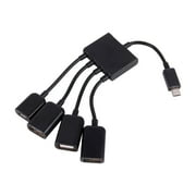 Micro USB OTG Host Hub Adapter, Multi Functional Splitter for Indoor Office