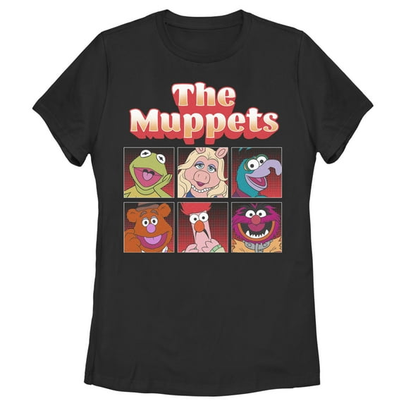 Women's The Muppets Boxed Characters  Graphic Tee Black Large