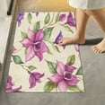thumbnail image 2 of Wobogo A Pattern with Watercolor Fuchsia Orchids U-Shaped Toilet Bath Mat Set Super Soft Absorbent Quick Dry Memory Foam Non Slip Bathroom Rugs for Tub Shower and Single Sink, 2 of 9