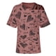 thumbnail image 5 of Pntutb Mujeres Verano O-cuello Manga Corta Amor Imprimir Sin Tirantes Camiseta tops Blusas Pntutb Pntutb-7117, 5 of 7