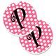 thumbnail image 1 of "Treasures Letter P Monogram - Pink Black Polka Dots Juego de 2 posavasos para portavasos CJ1001-PCARC, 2.56, multicolor" Caroline's Treasures CJ1001-PCARC, 1 of 1