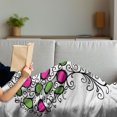 thumbnail image 3 of Tree of Life Soft Flannel Fleece Blanket, Ornate Tree with Curving Roots and Branches Colored Fruits Growing Home, Cozy Plush for Indoor and Outdoor Use, 50" x 70", Pink Green Black, by Ambesonne, 3 of 5