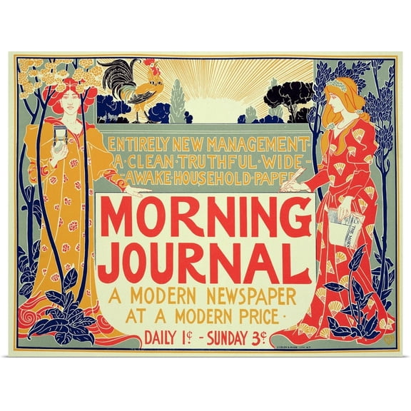 Great BIG Canvas | Rolled Louis (1857-1926) Rhead Poster Print entitled poster advertising the 'Morning Journal, A Modern Newspaper at a Modern