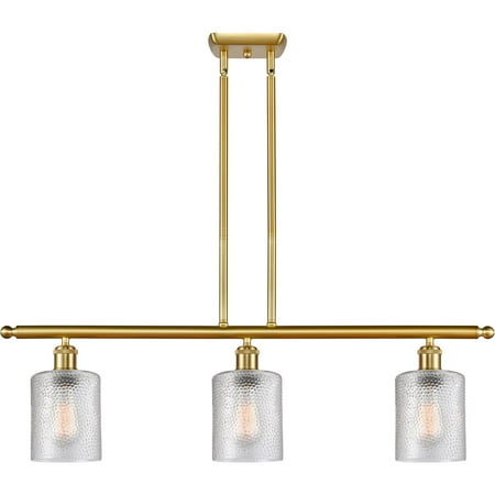 

Satin Gold Tone Island Lighting 36 Wide Clear Glass Steel/Cast Brass/Glass Medium Base LED 3 Light Fixture