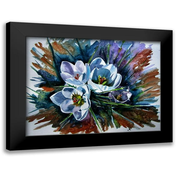 Kovacs, Anna Brigite 14x12 Black Modern Framed Museum Art Print Titled - White Crocus