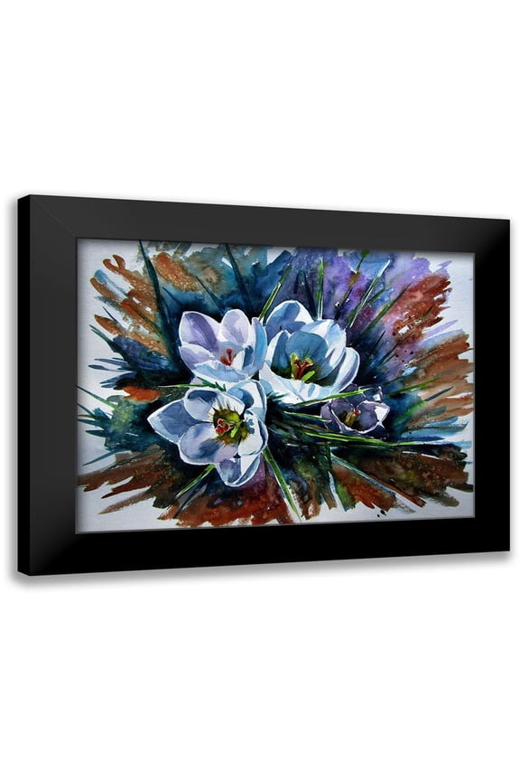 Kovacs, Anna Brigite 14x12 Black Modern Framed Museum Art Print Titled - White Crocus