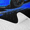 thumbnail image 5 of Castle Fairy Retro Racing Car Twin Quilt Set for Boys,Checkered Flag Design Twin Coverlet Set for Bedroom,Blue Black, 5 of 7