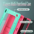 thumbnail image 3 of Hoibon Shockproof Tablet Case for Walmart Onn 10.1 Tablet Case (2024 Model 100135925) Rugged Full-Body Kids Friendly Case with Shoulder Strap Kickstand for Walmart Onn 10.1 4th Gen 2024 - GreenPink, 3 of 8