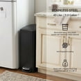 thumbnail image 4 of Innovaze 11.9 Gal./ 45 Liter  Slim Stainless-Steel-Made Step-on kitchen Trash Can (Matt Black), 4 of 8