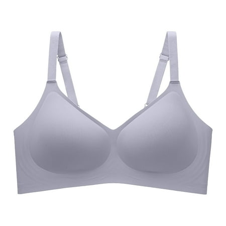 YHGFVOKJ Bras for Women Comfortable Seamless Full Coverage Wireless Lightly Lined Bras with Soft Support Regular Plus Size Underwear Posture Bra Blue XXL