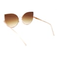 thumbnail image 4 of Super Dapper Round Cat Ear Tip Metal Rim Neat Sunglasses Gold - Brown, 4 of 4