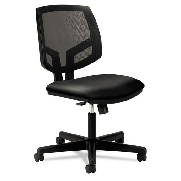 HON Volt Leather Task Chair - Mesh Back Computer Chair for Office Desk, Black (5713)