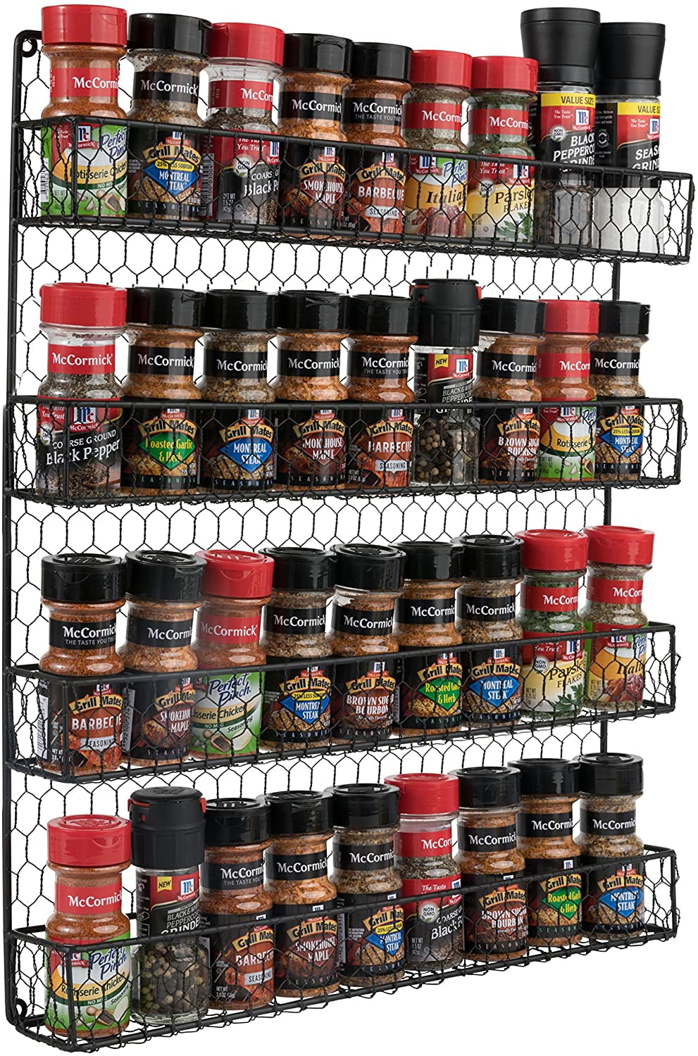  Bunoxea Spice Rack wall mounted 4 Pack, Space-Saving