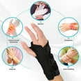 thumbnail image 5 of Right & Left Hands Breathable Night Wrist Brace Sleep Support Carpal Tunnel Comfort Composite Fabric Wrist Splint Arthritis Sprain Gym 3 Straps Adjustable Metal Strip, 5 of 8