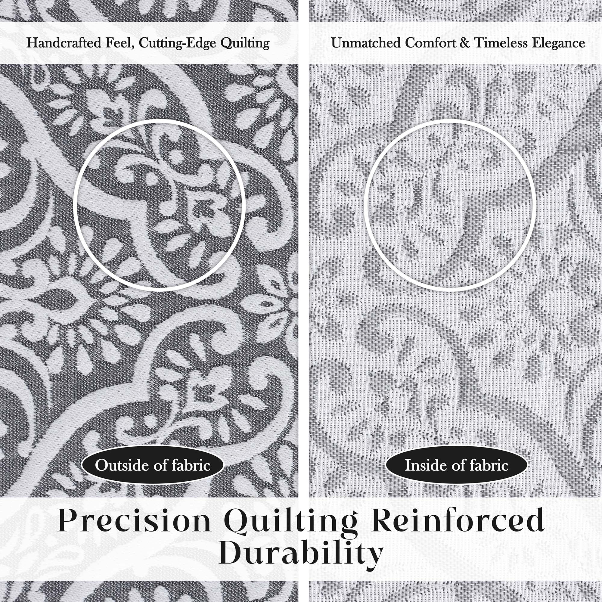 Superior Enzy Floral Matelasse Bedspread and Sham Set, 3-Piece Soft Textured Jacquard Bedspreads, King, Charcoal