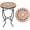 Brown, variant on Mosaic Outdoor Side Table - Small Patio Table Coffee Outside Accent Tables Round End Plant Tables for Bistro Balcony Porch Outdoor Benches