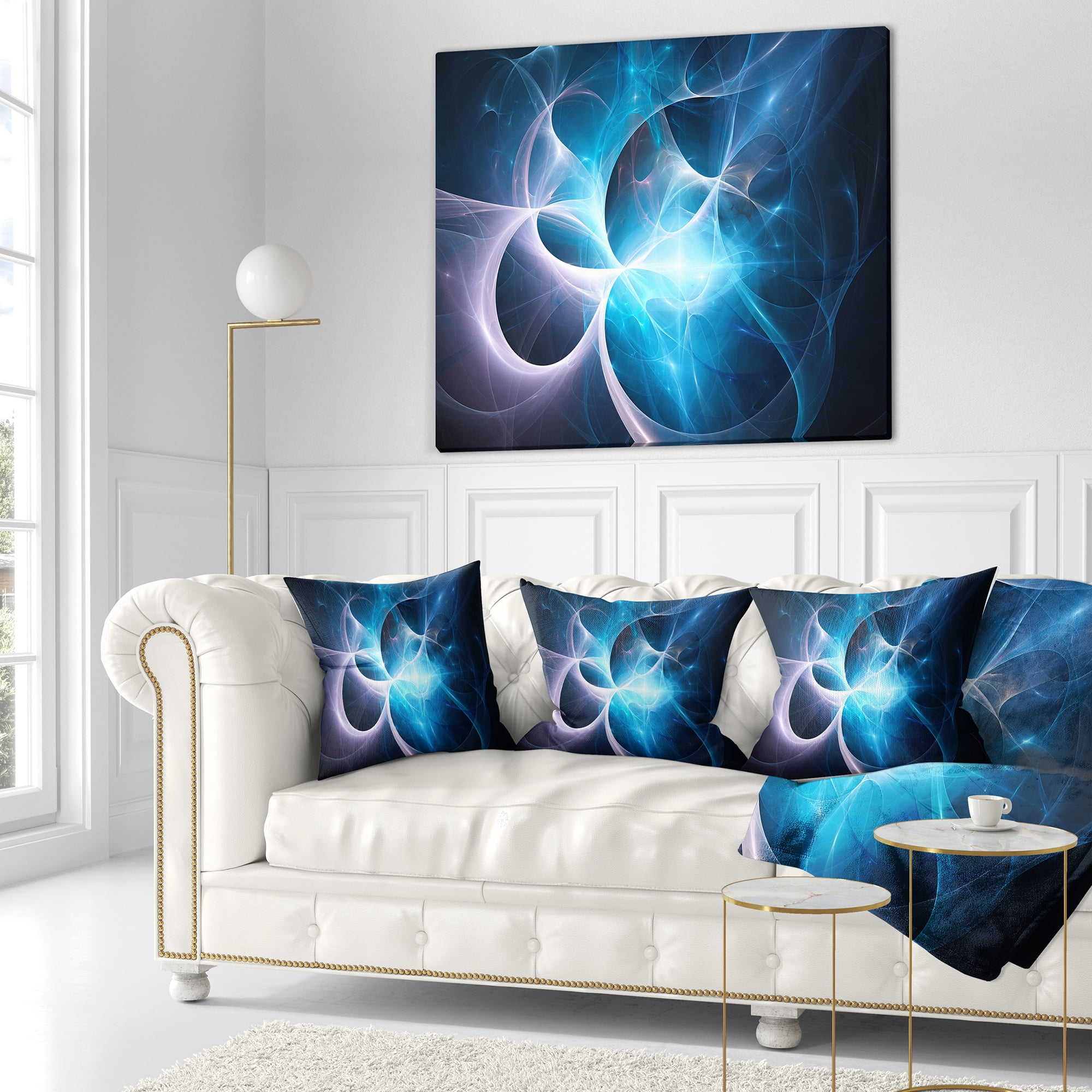 Designart Colorful Star Nebula. Distant magnificent galaxy - Graphic Throw Pillow - 18x18