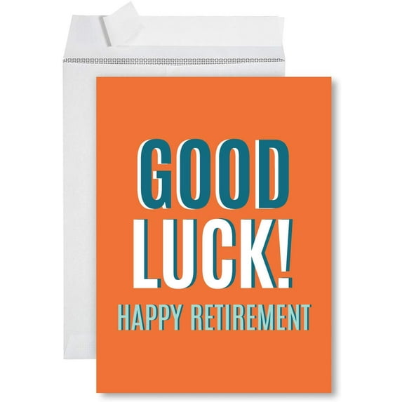 Koyal Wholesale Funny Jumbo Retirement Card With Envelope 8.5 x 11 inch, Farewell Office, Good Luck! Happy Retirement