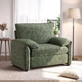 thumbnail image 3 of ROGALIS 42" Accent Chair with Padded Arms,Modern Oversized Chairs for Living Room,Chenille Comfy Armchair,Green, 3 of 7